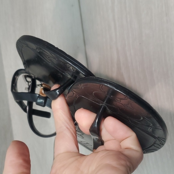 Coach Womens Piccadilly plastic Thong Sandals flas flip flop Ankle shoes sz 6B - Picture 3 of 9